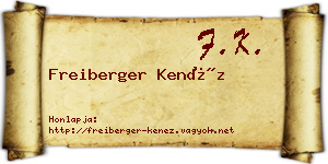 Freiberger Kenéz névjegykártya